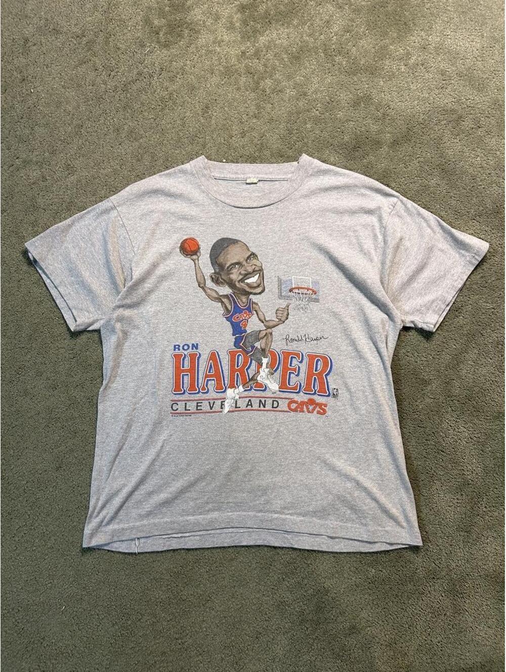 Vintage 1980s Ron Harper Cleveland Cavaliers Caricature T Shirt XL Single Stitch